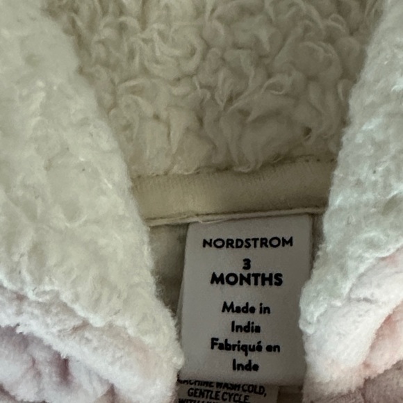 Nordstrom Pink Quilted Baby Footie Bunting Bag with Bear Ears - Picture 2 of 6